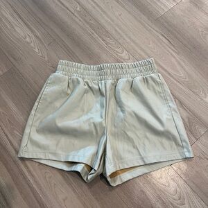Women's Tan Leather Shorts